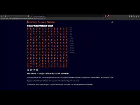 Free Online Number Search Puzzle Game gallery image