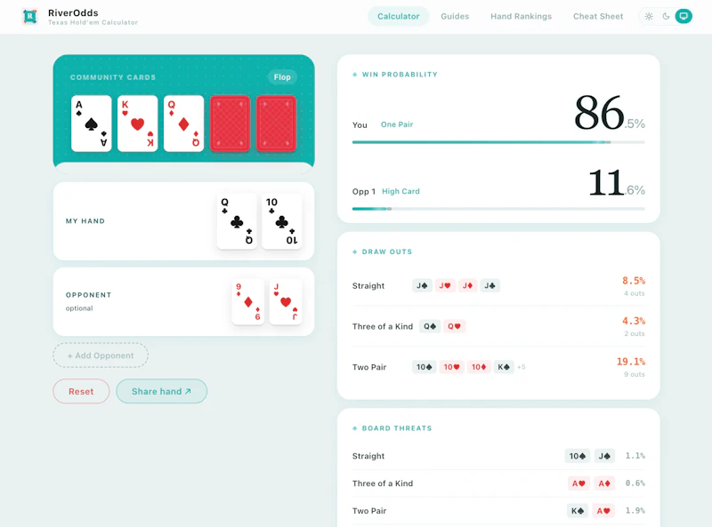 RiverOdds -Free Texas Hold'em Calculator screenshot 3