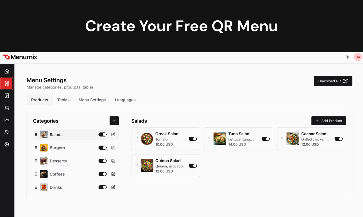 Menumix - Dijital QR menünüzü oluşturun ve anında sipariş alın medya 1