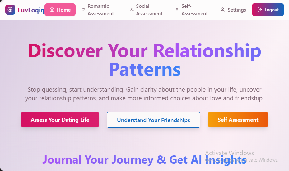 LuvLoqiq - Relationship pattern recognition & self-discovery tool media 1