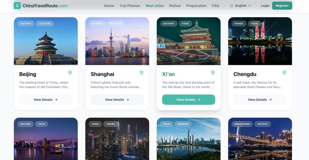 China Travel Planner - Screenshot 2 showing product features and functionality