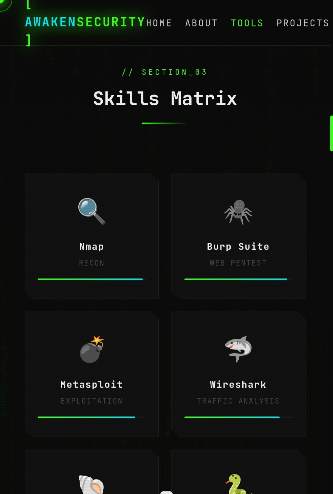 Cyber Portfolio — Terminal UI gallery image