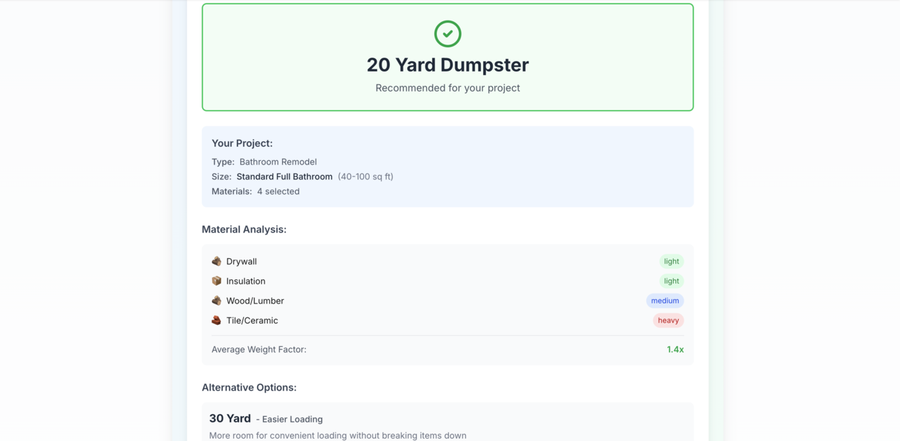Dumpster Size Calculator gallery image