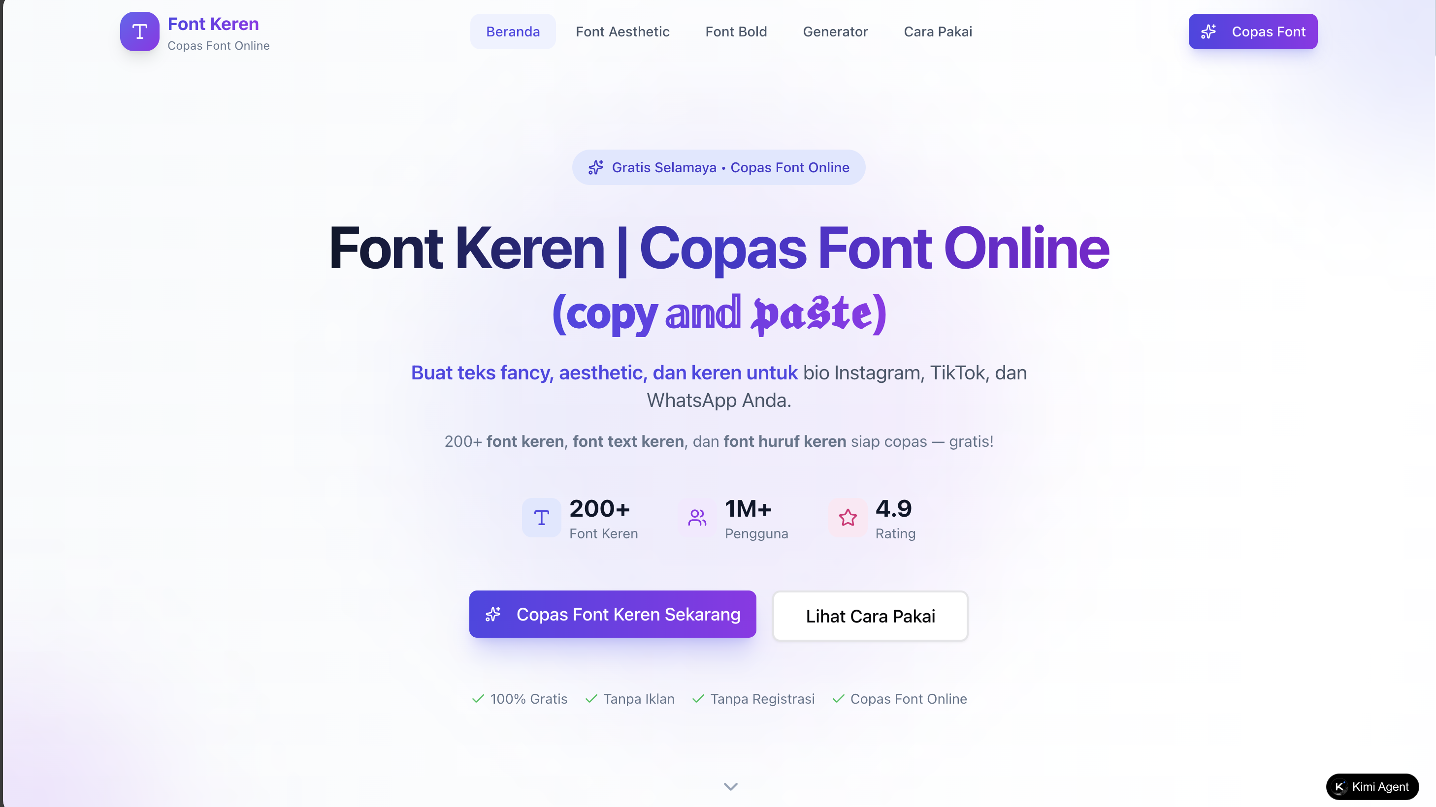 Font Keren - Screenshot 2 showing product features and functionality