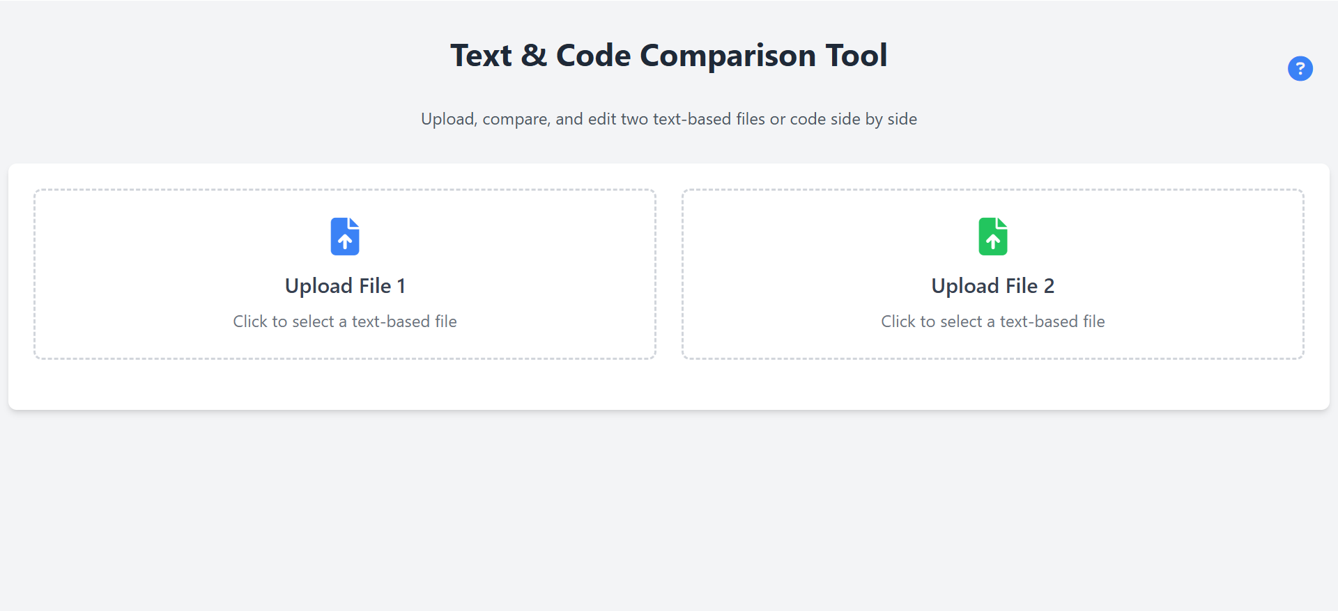 Text and Code File Comparison Tool - Main screenshot showing features and interface