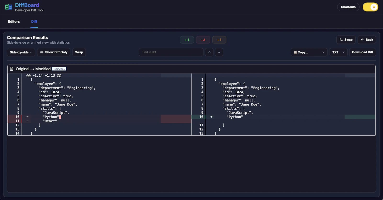 DiffBoard screenshot 5