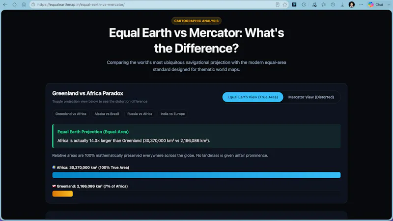 Equal Earth Map — Interactive World Map screenshot 3
