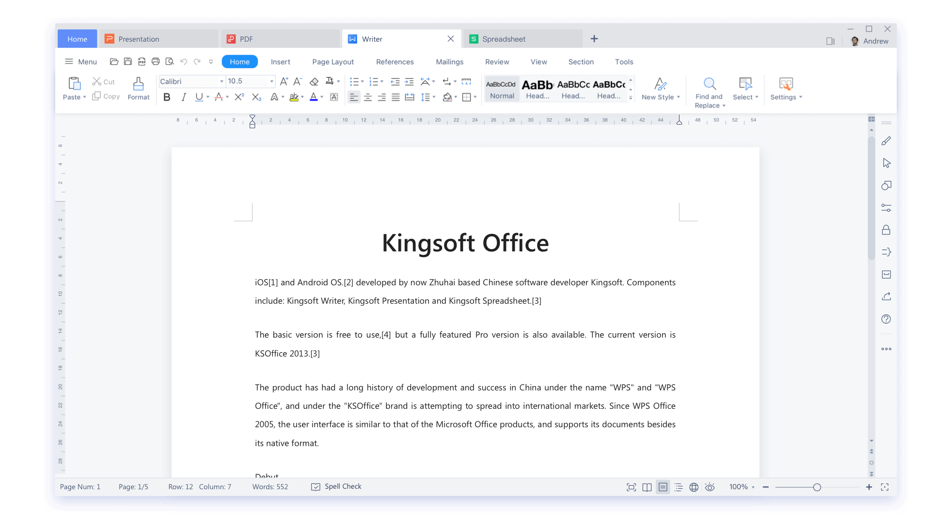 Scrittore WPS - Un elaboratore di testi gratuito, miglior word di Microsoft alternativo media 2