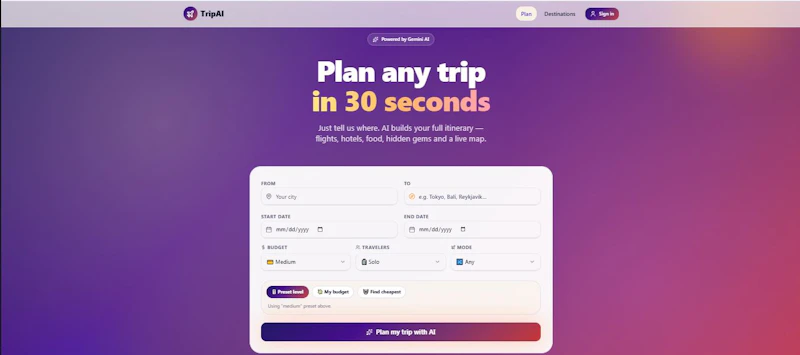 TripAI screenshot 2