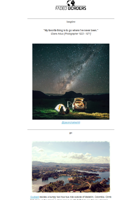 Faded Borders Weekly Newsletter gallery image