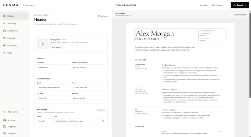 FORMA screenshot 3