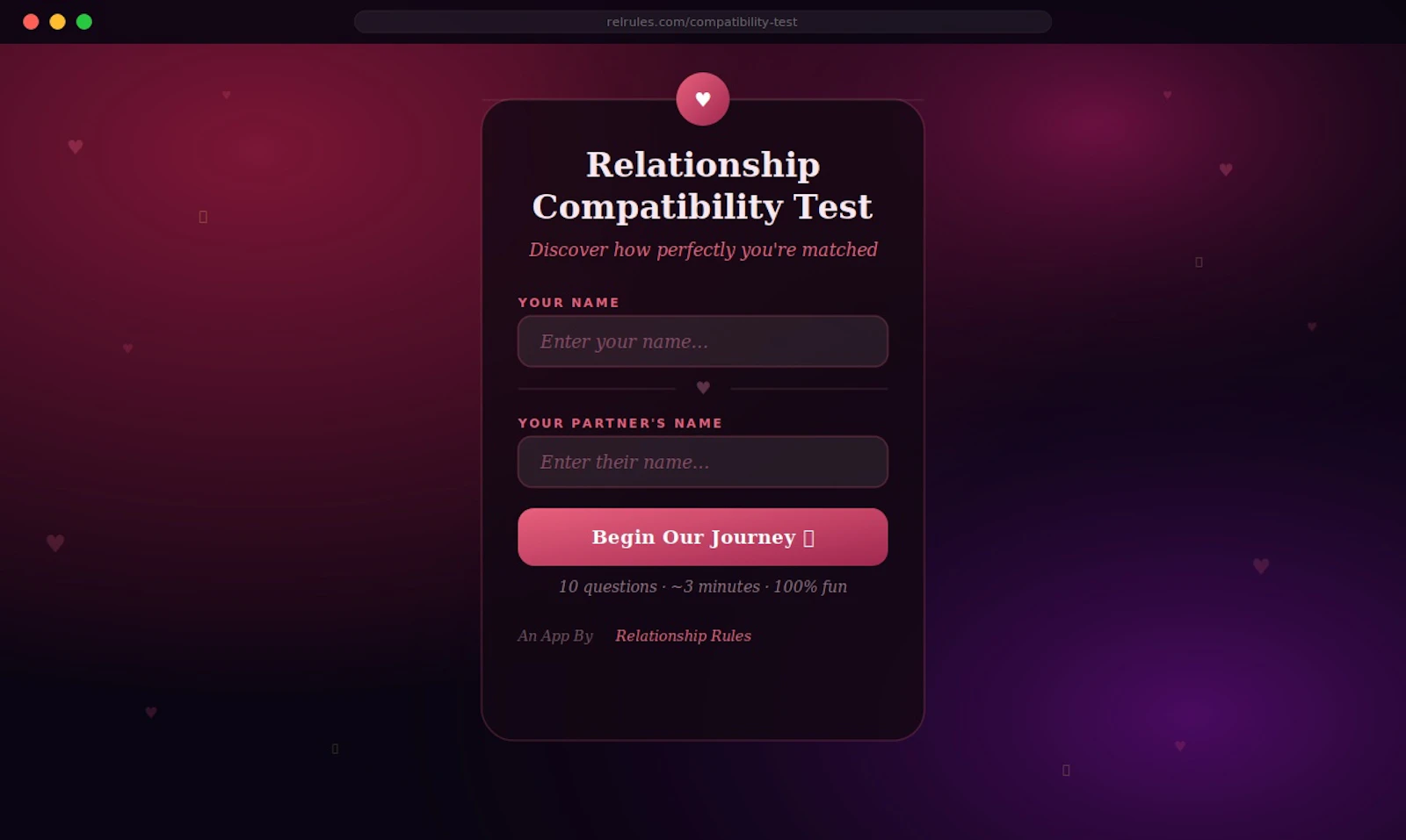 Relationship Compatibility Test screenshot 1