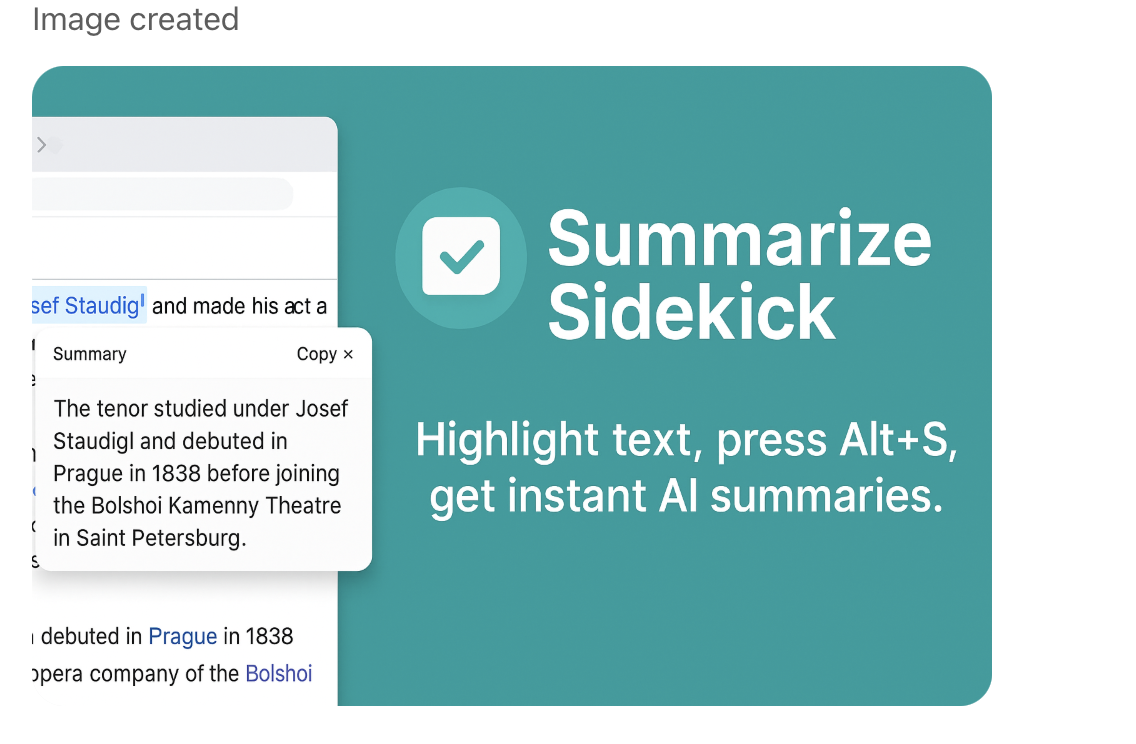 Summarize Sidekick AI gallery image