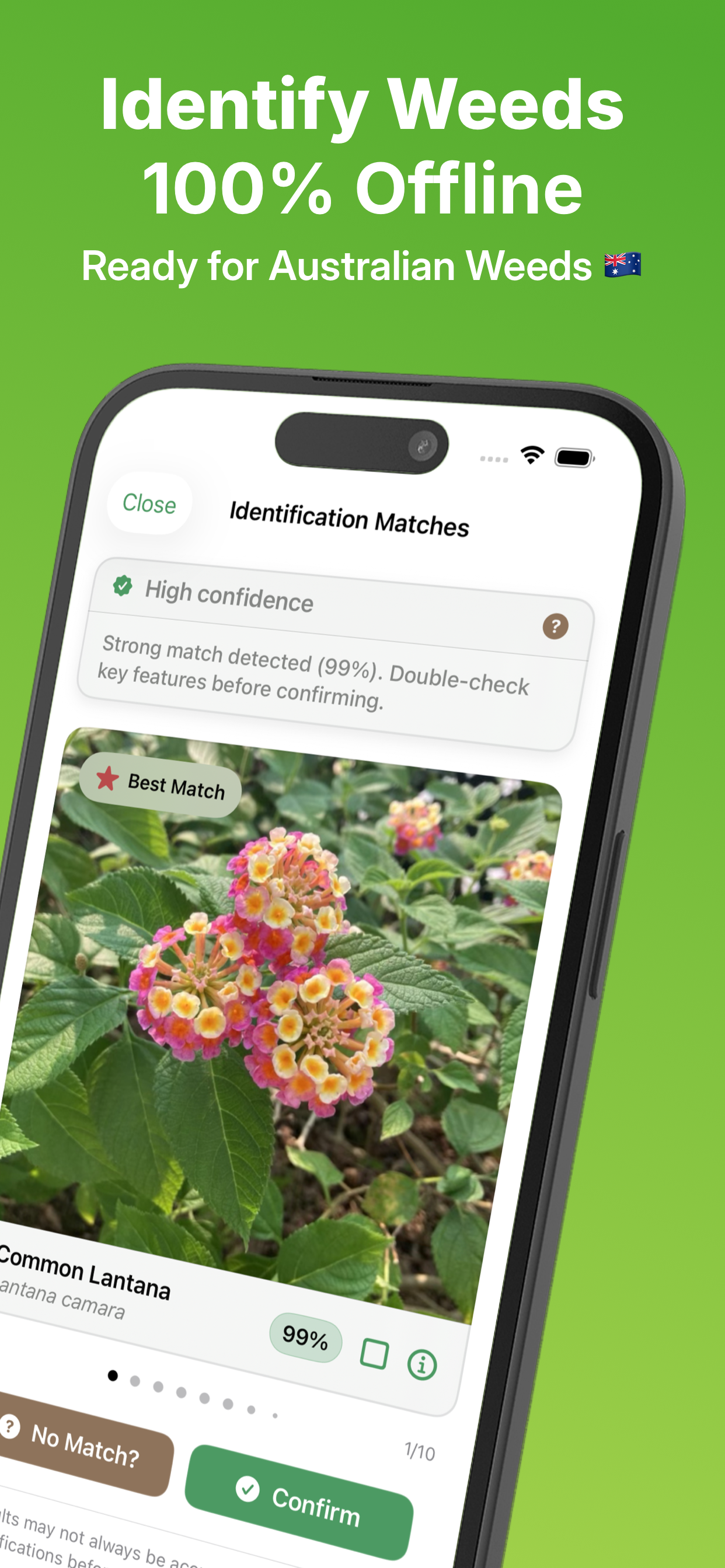 WeedScout - Weed Identifier - Main product screenshot demonstrating key features and user interface
