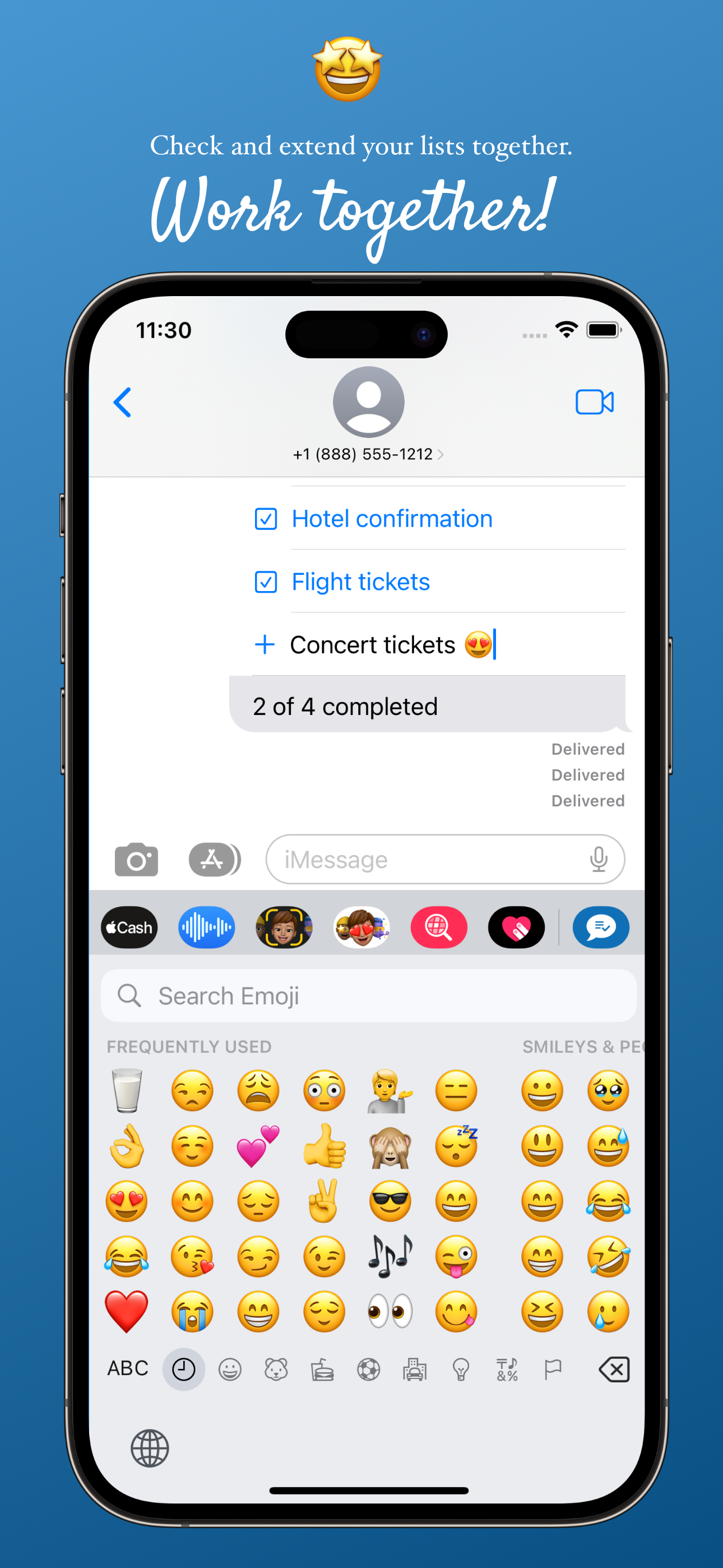 Вместе, чтобы сделать - делать списки в imessage - Задачи и дел прямо в Imessage как расширение медиа 4