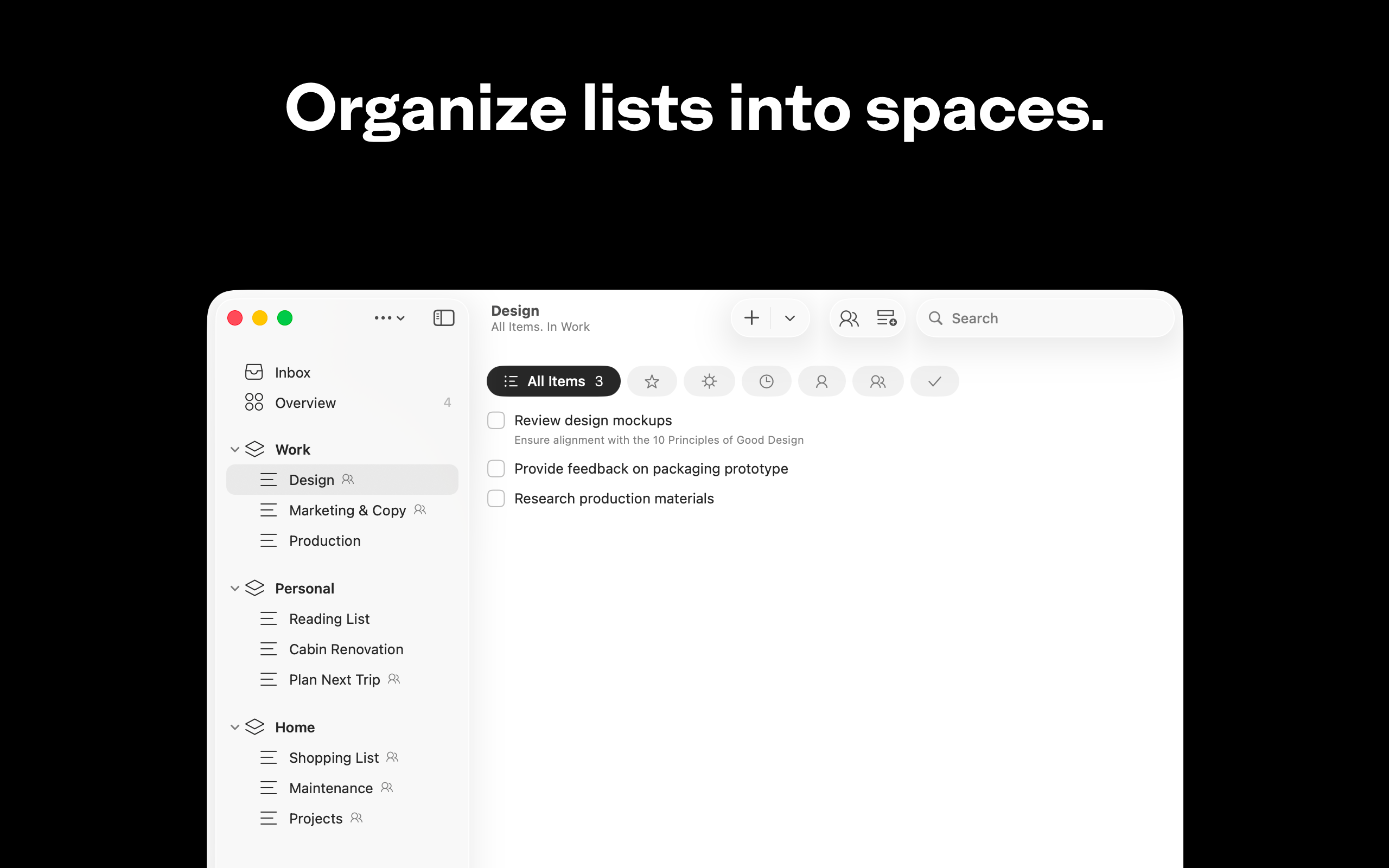 Lista - Screenshot 2 showing product features and functionality