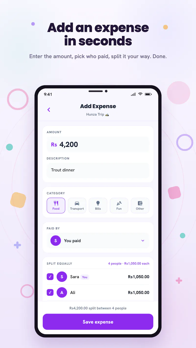 Expenddy - Share Your Expenses screenshot 1