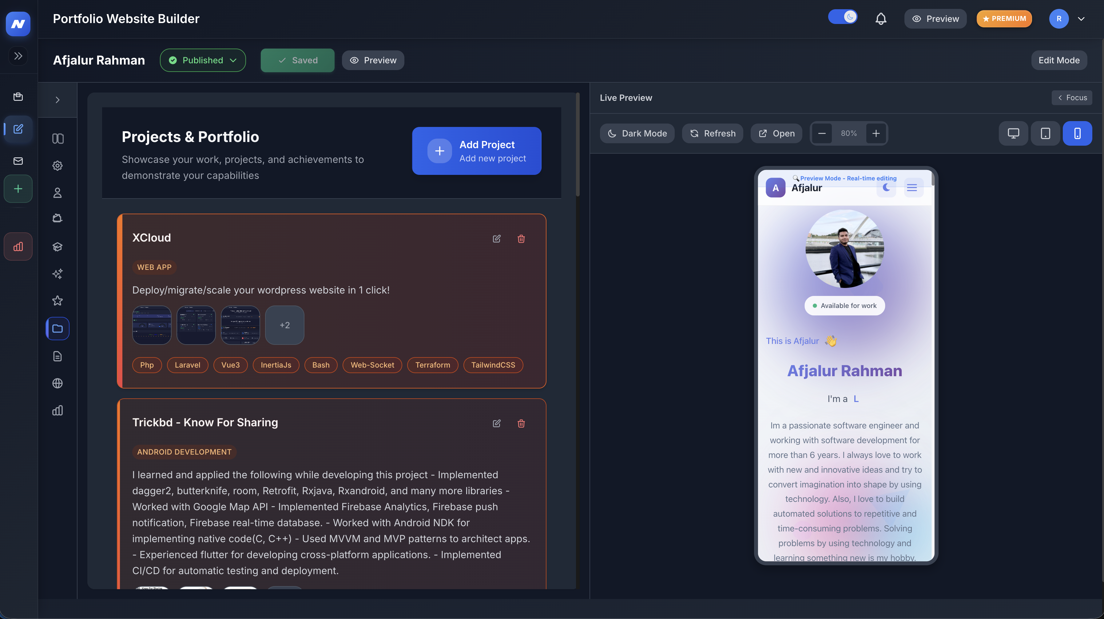 NextGenCV - AI Portfolio Website Builder gallery image