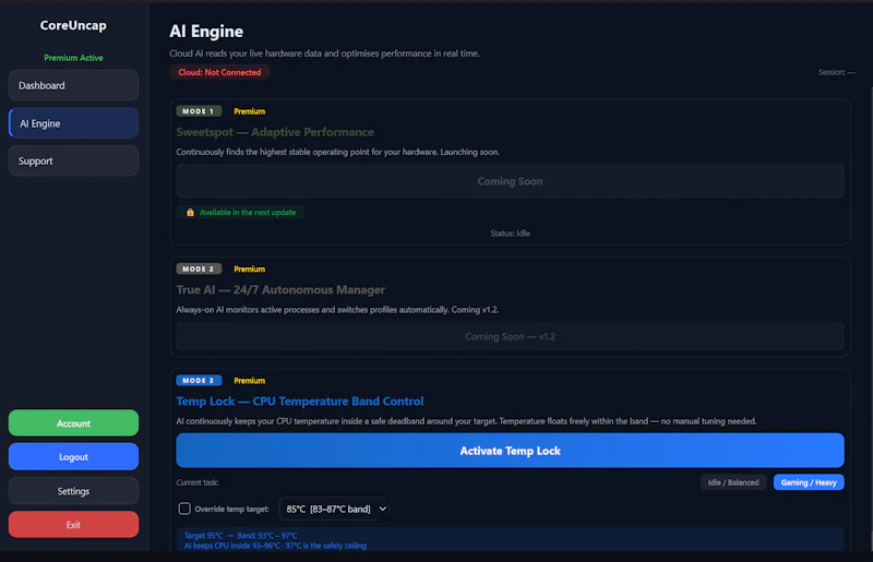 CoreUncap v1.0.2 screenshot 2