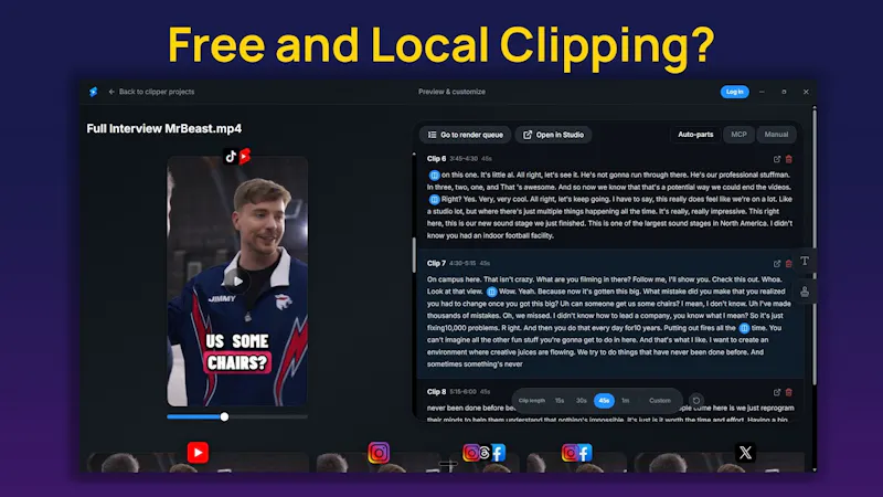 OpenClipper screenshot 1 (video preview)