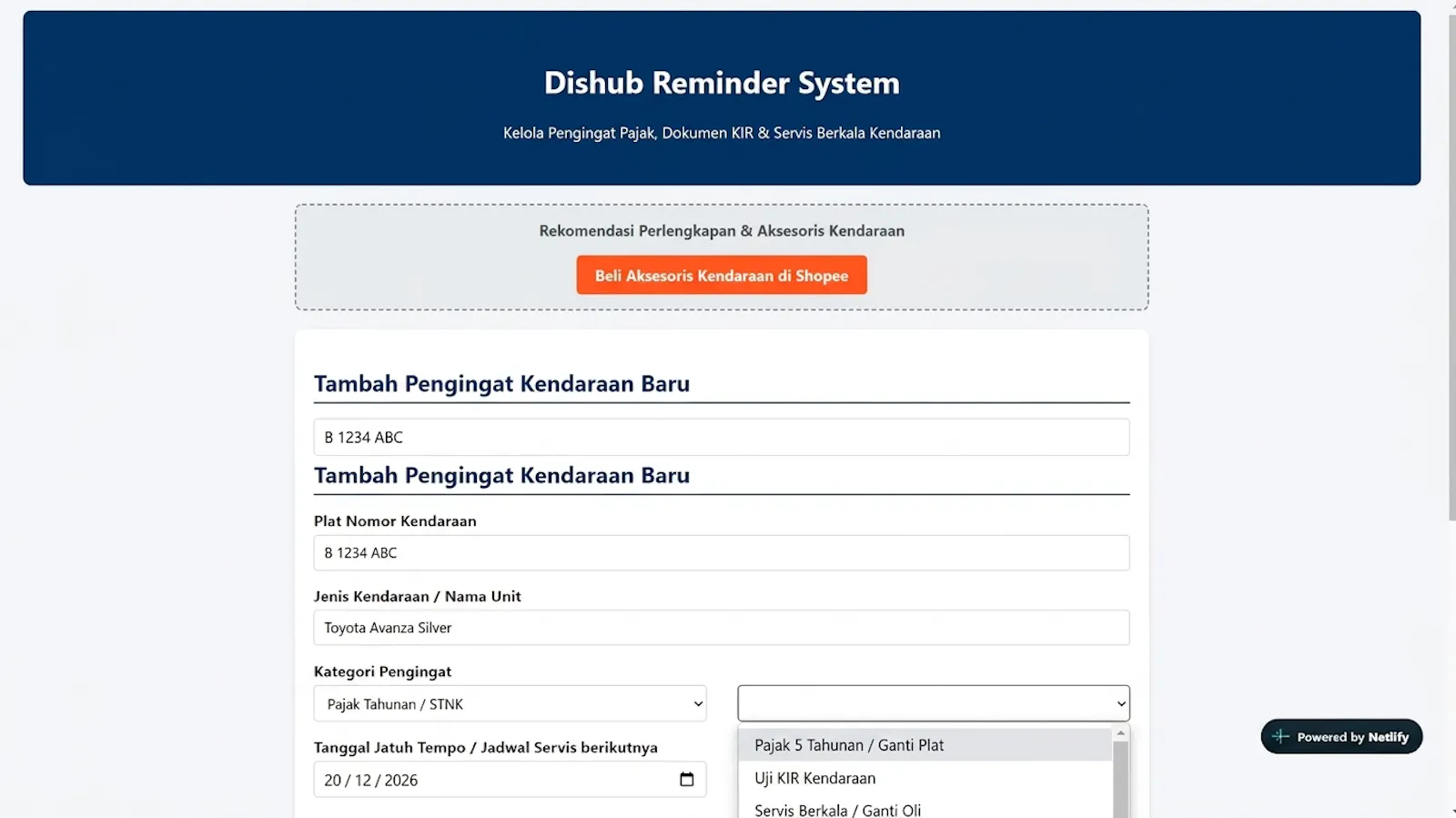 Dishub Reminder screenshot 1