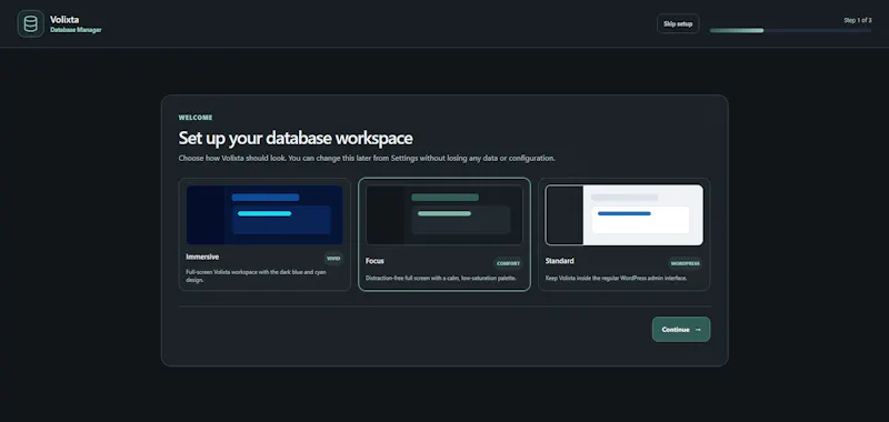 VOLIXTA Database Manager for WordPress screenshot 7
