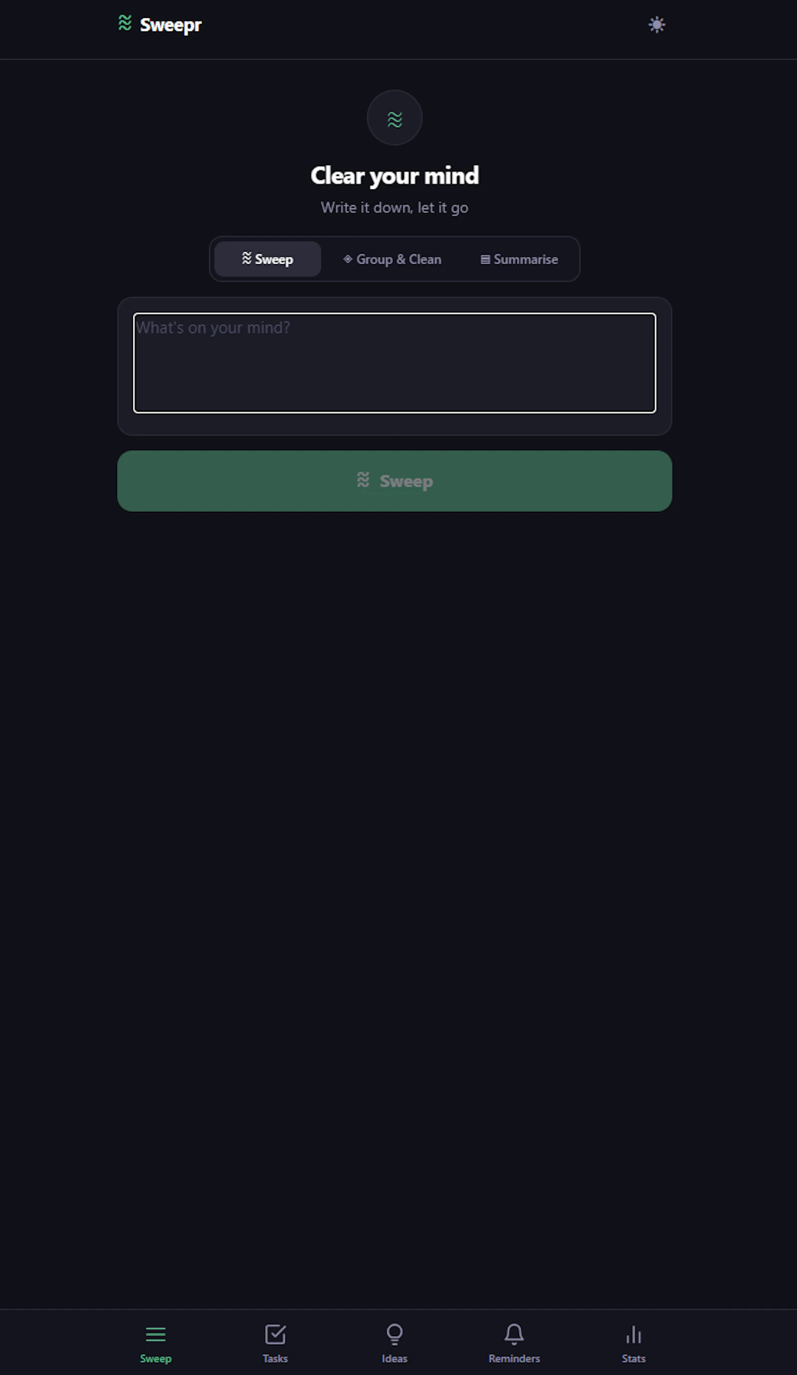 Sweepr screenshot 1