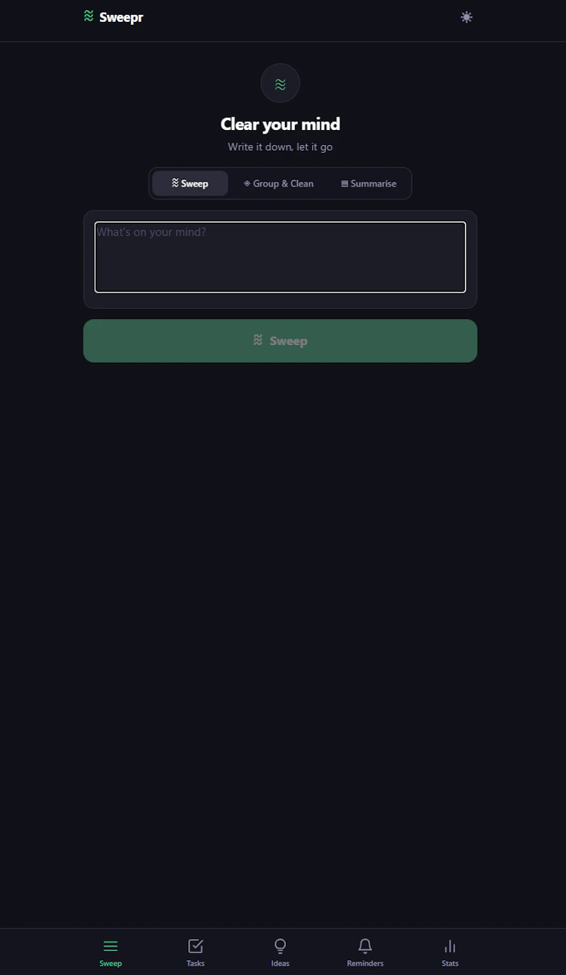 Sweepr screenshot 1