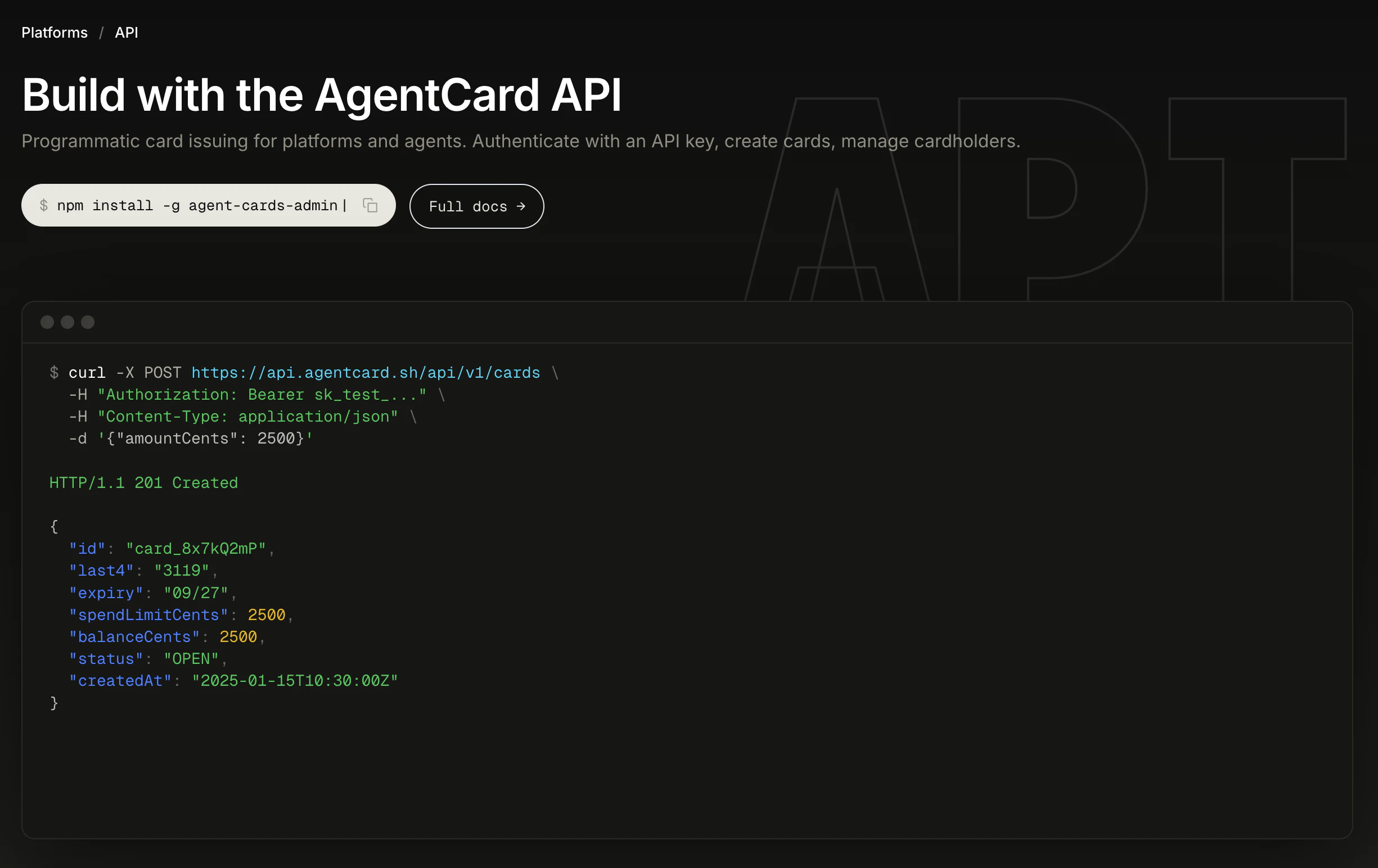 Agent Card screenshot 2