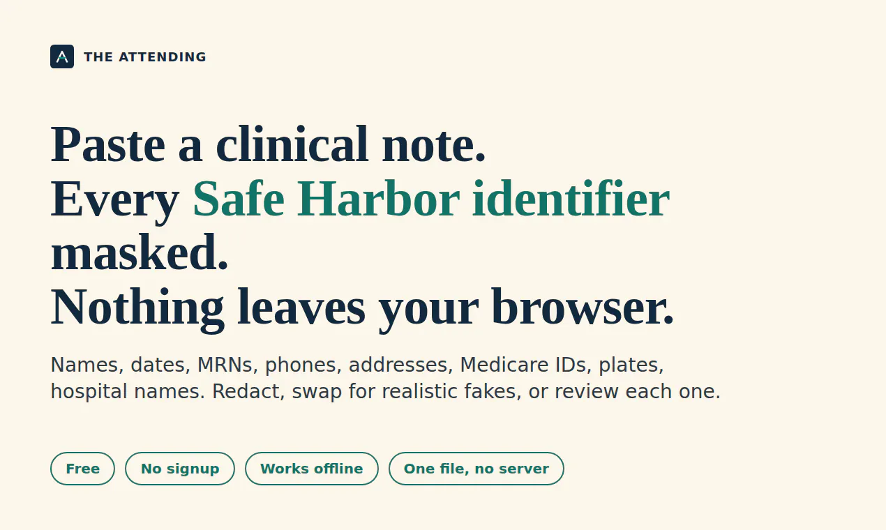 Safe Harbor De-identifier gallery image