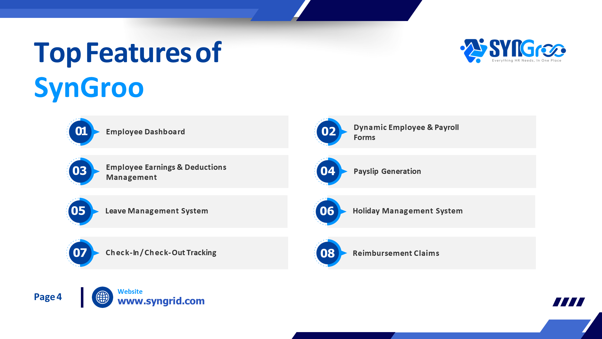 SYNGroo - Screenshot 4 showing product features and functionality