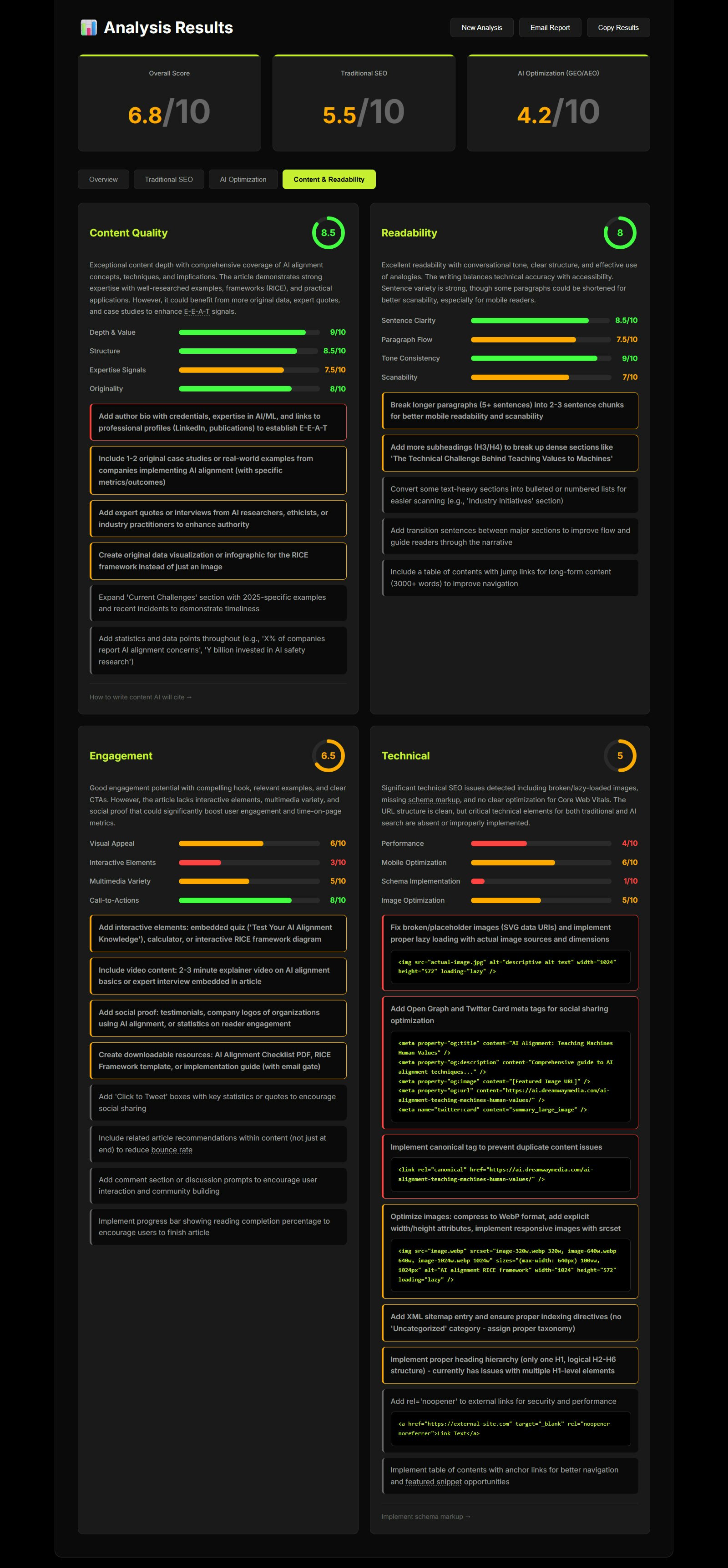 OptimizeYour.Blog - Screenshot 3 showing product features and functionality