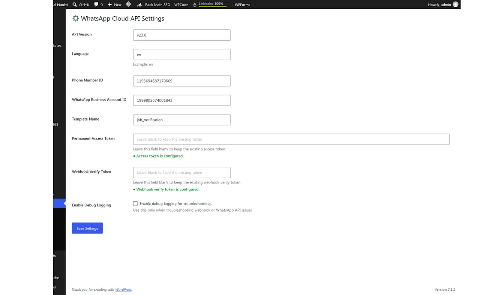 WP WhatsApp Push Notifier screenshot 3
