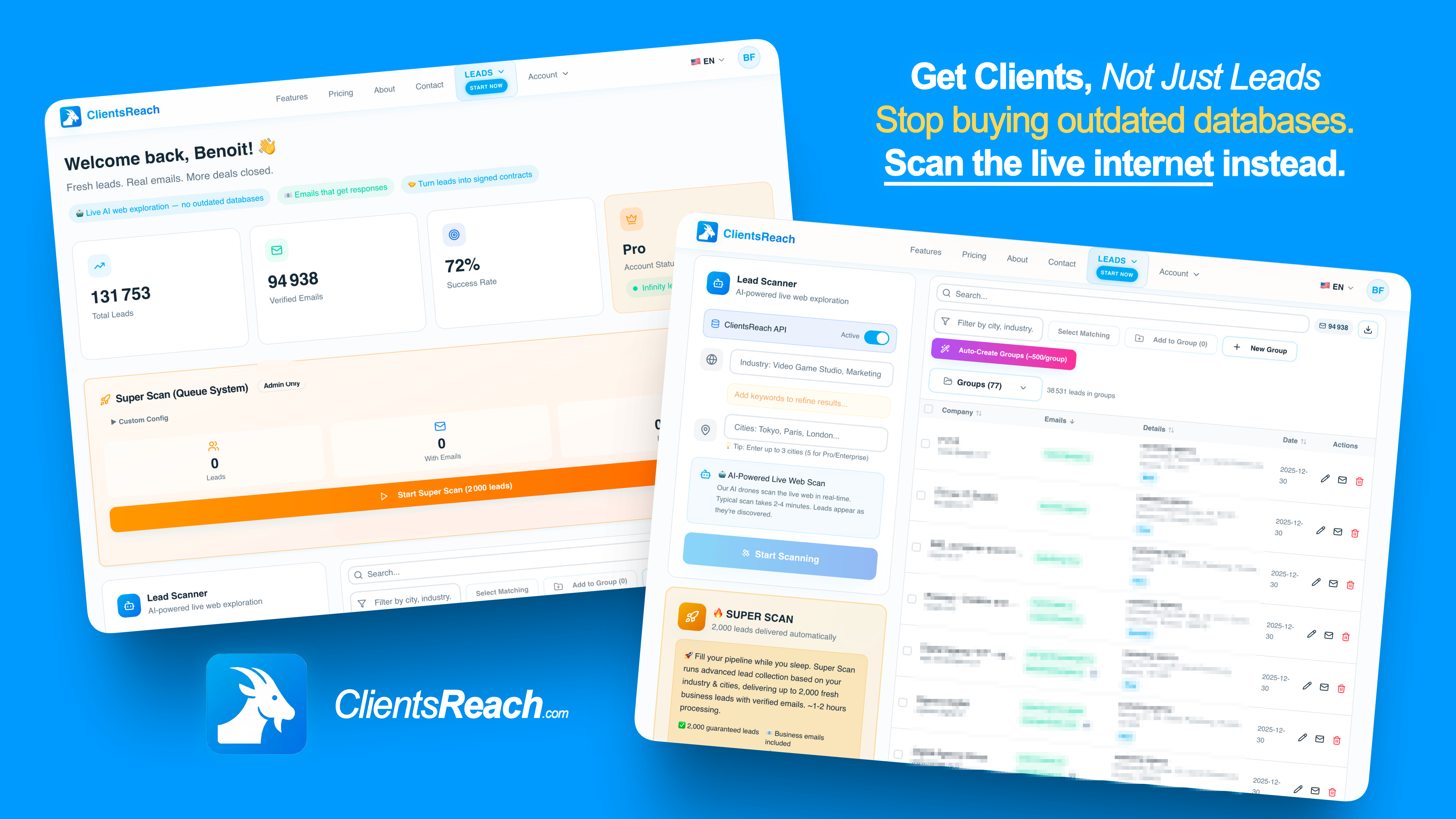 ClientsReach - Screenshot 2 showing product features and functionality