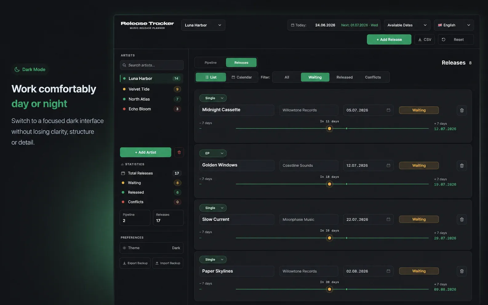 Release Tracker screenshot 2