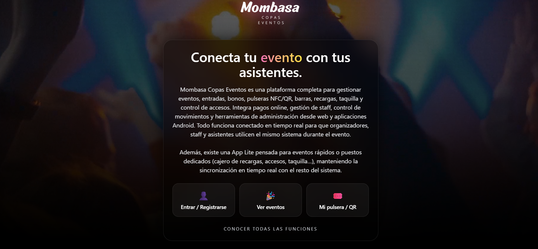 Mombasa Copas Eventos - Main product screenshot demonstrating key features and user interface