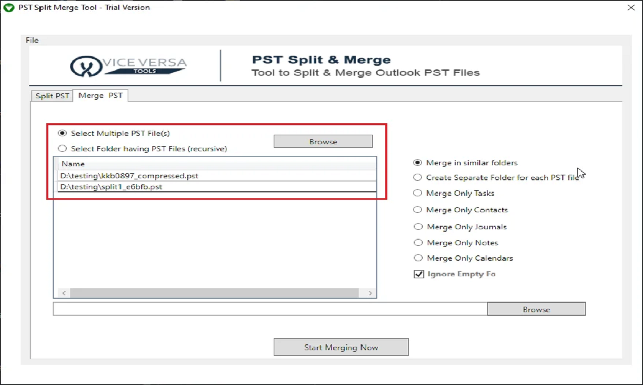 ViceVersa PST Split and Merge Software gallery image