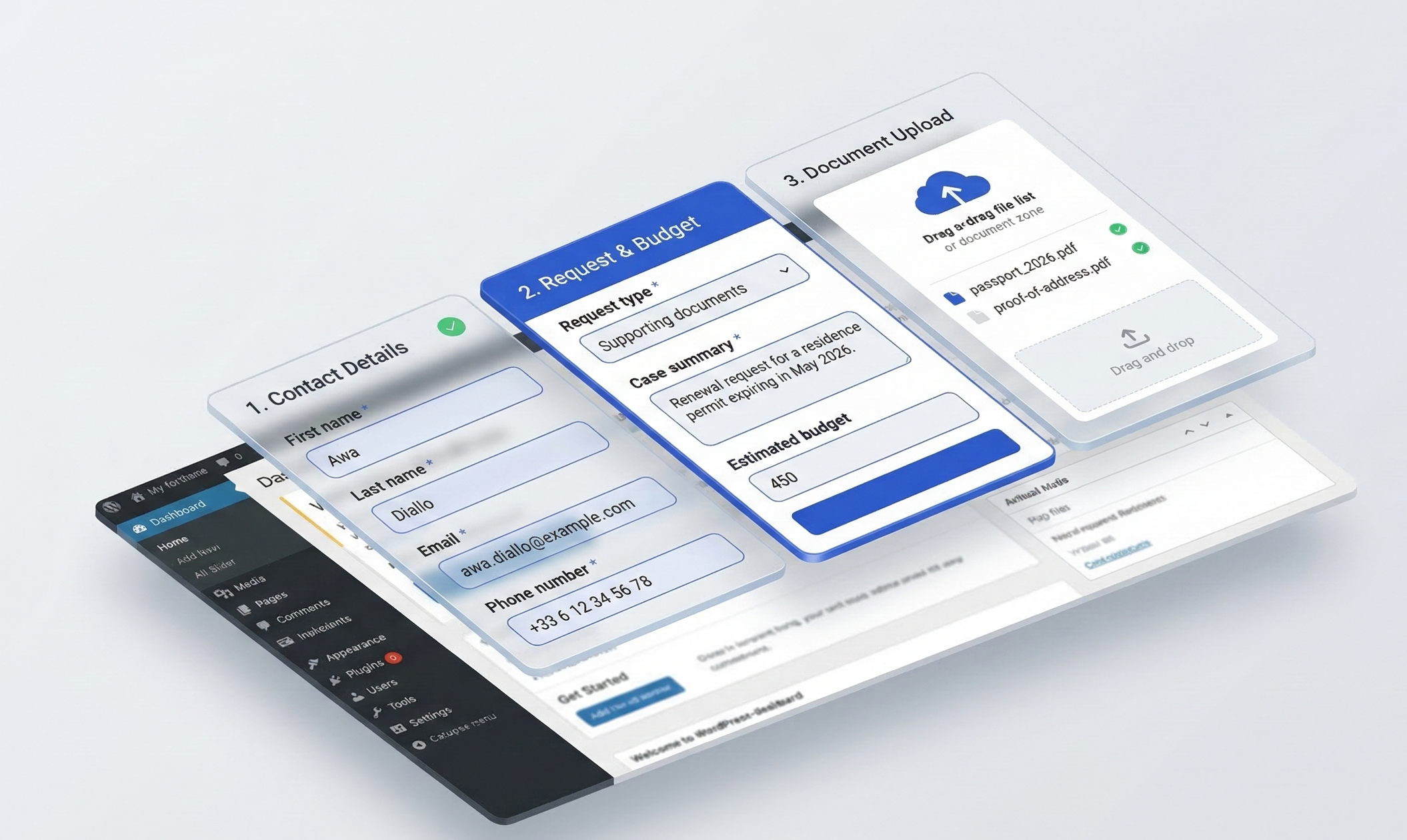 WordPress Client Intake — Simplified gallery image