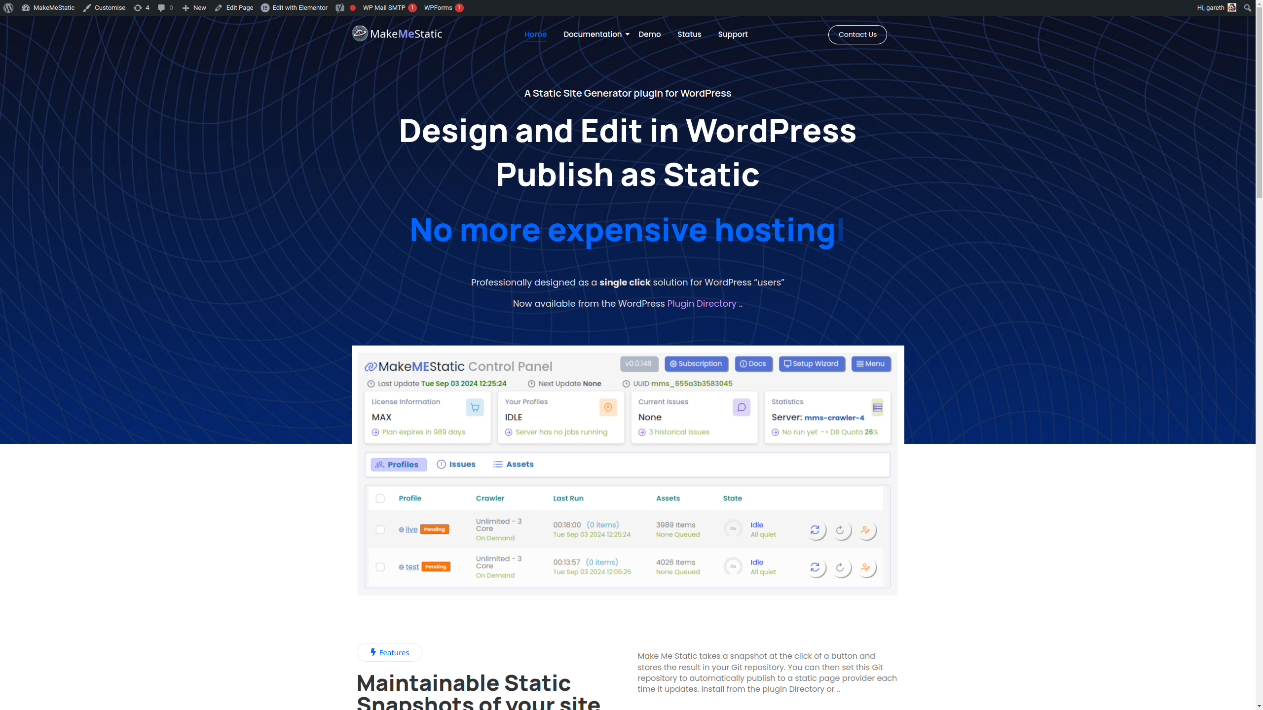 makemestatic - WordPress CMS를 관리 가능한 정적 웹 사이트로 게시하십시오 미디어 3
