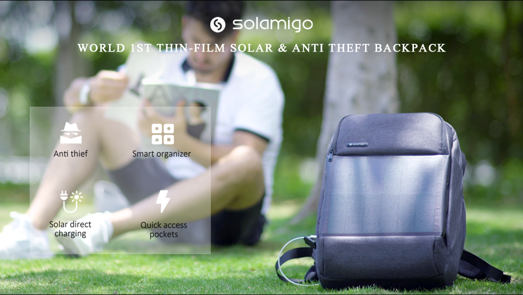 Solamigo|The World 1st Thin Film Solar Panel & Anti Theft Backpack gallery image