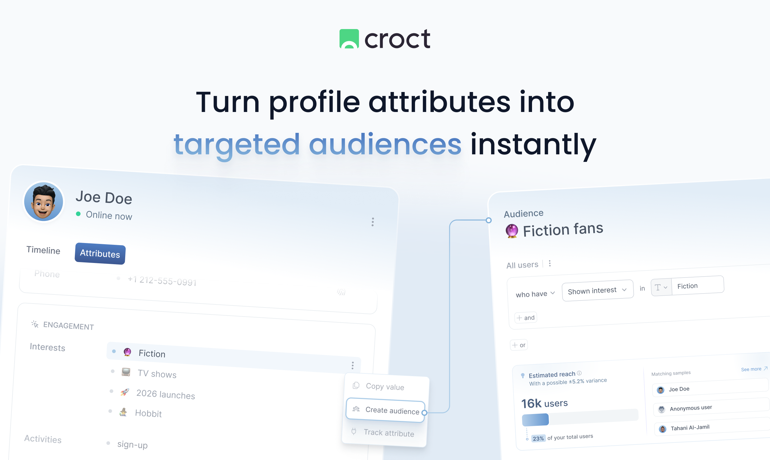 Visitor profiles and timeline by Croct gallery image