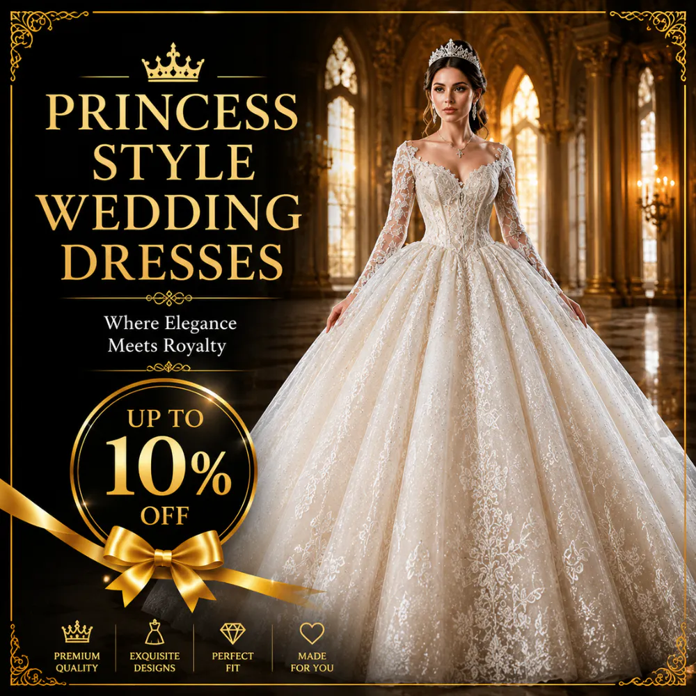 Princess Wedding Dresses 10% Off.