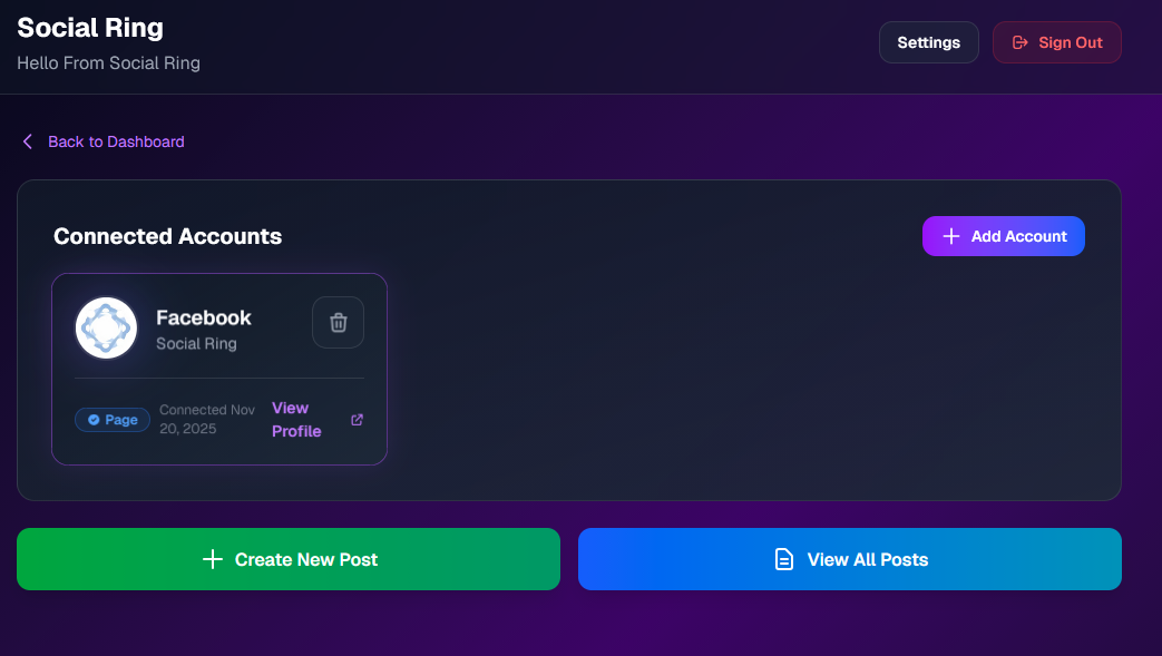 Social Ring - Screenshot 4 showing product features and functionality
