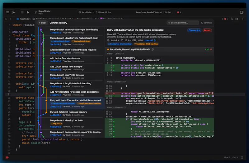 Gitwyn — Git for Xcode screenshot 2