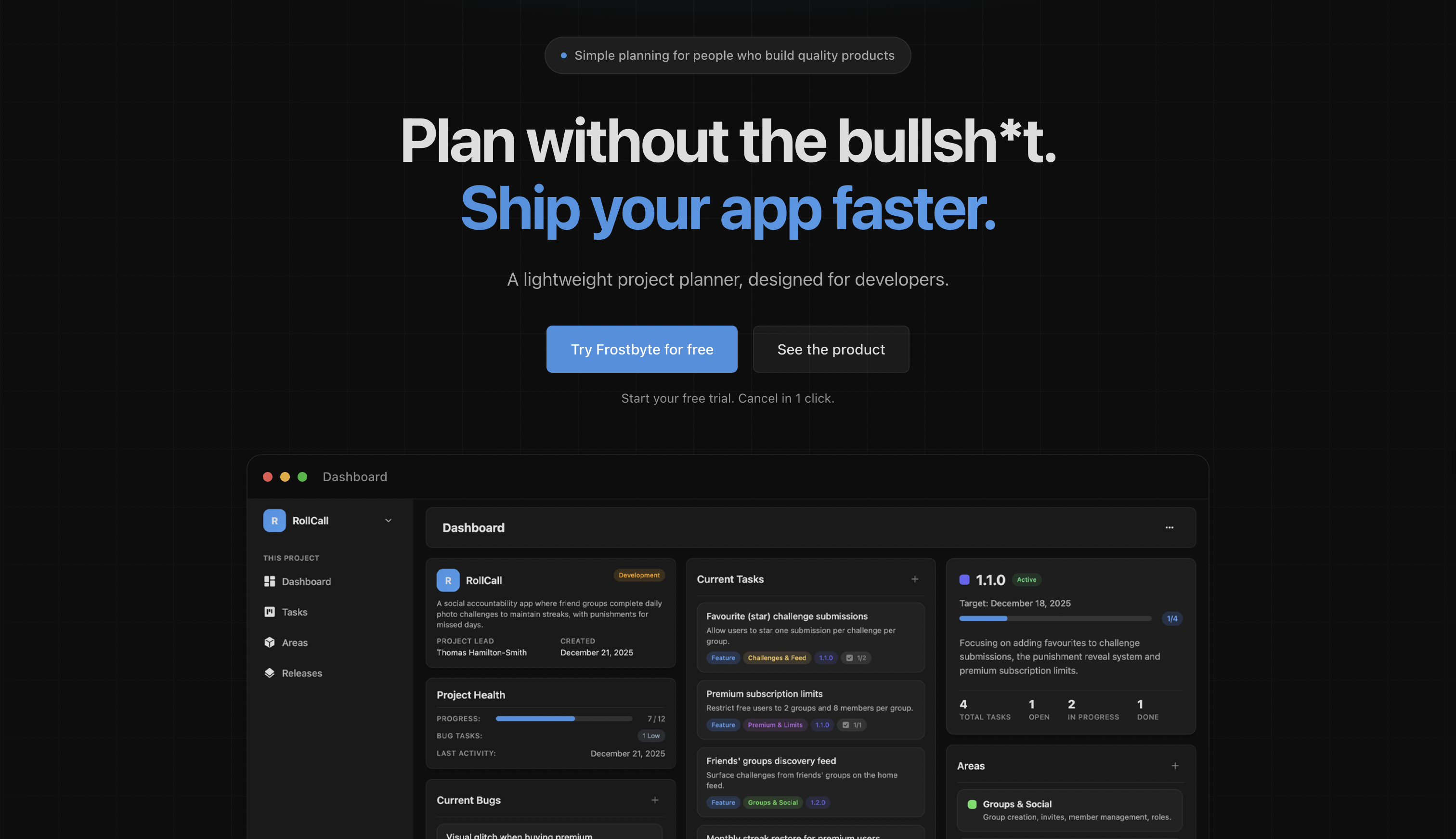 Frostbyte - Main product screenshot demonstrating key features and user interface