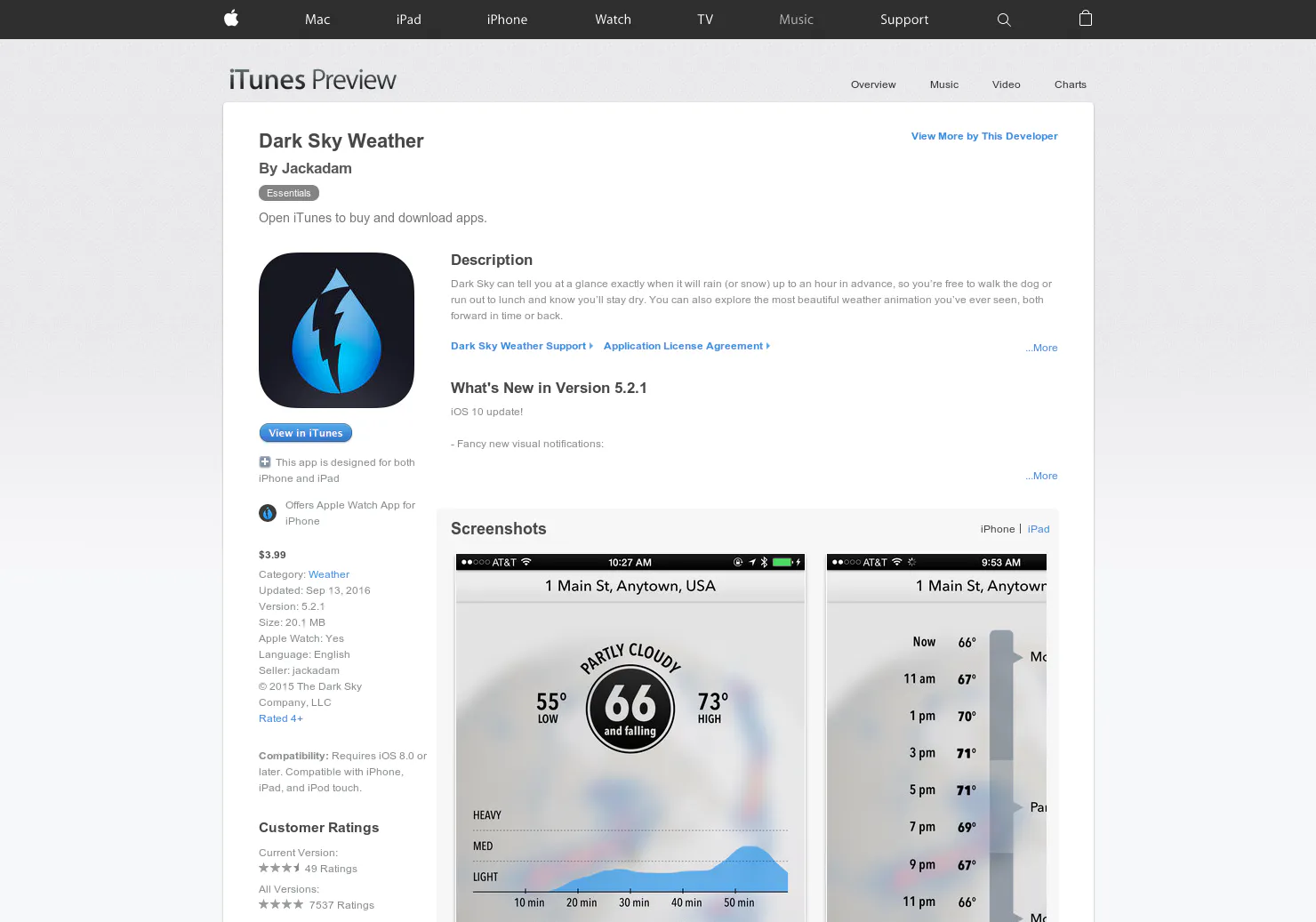 Dark Sky for Apple Watch