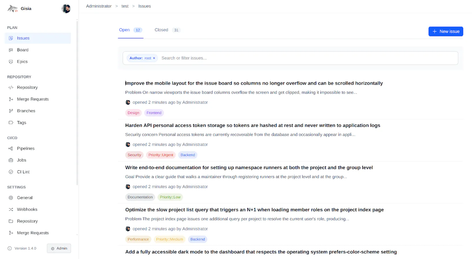 Gisia screenshot 1