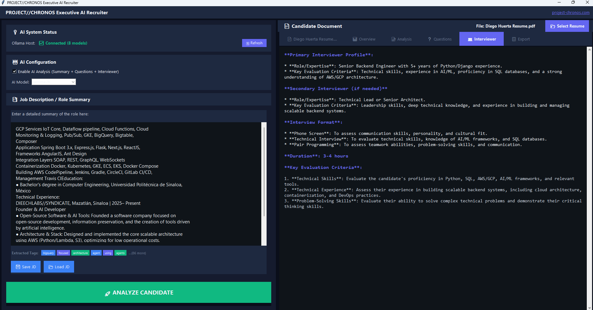PROJECT//CHRONOS: The Offline AI Resume - Screenshot 2 preview