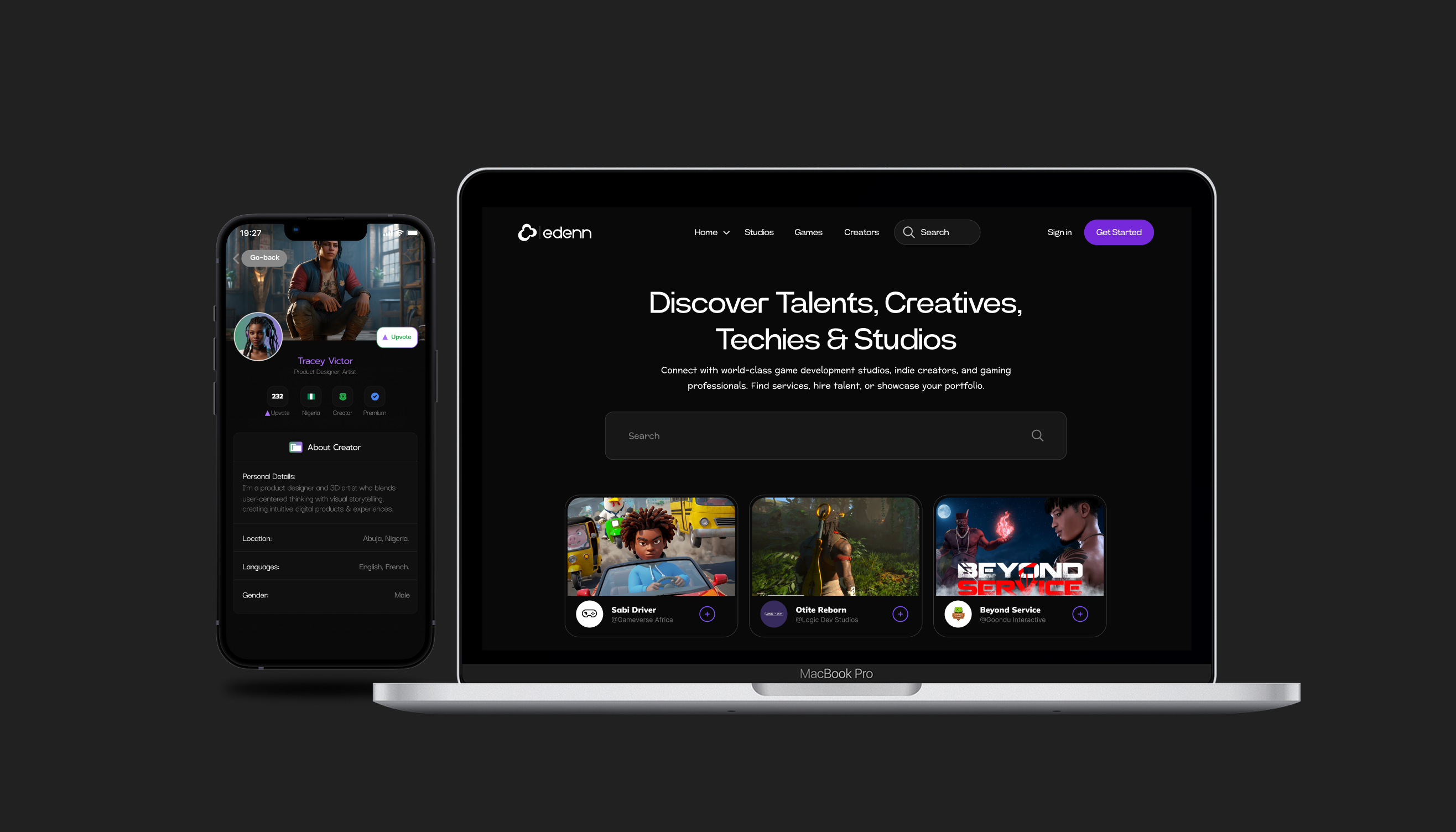 Edenn - Main product screenshot demonstrating key features and user interface