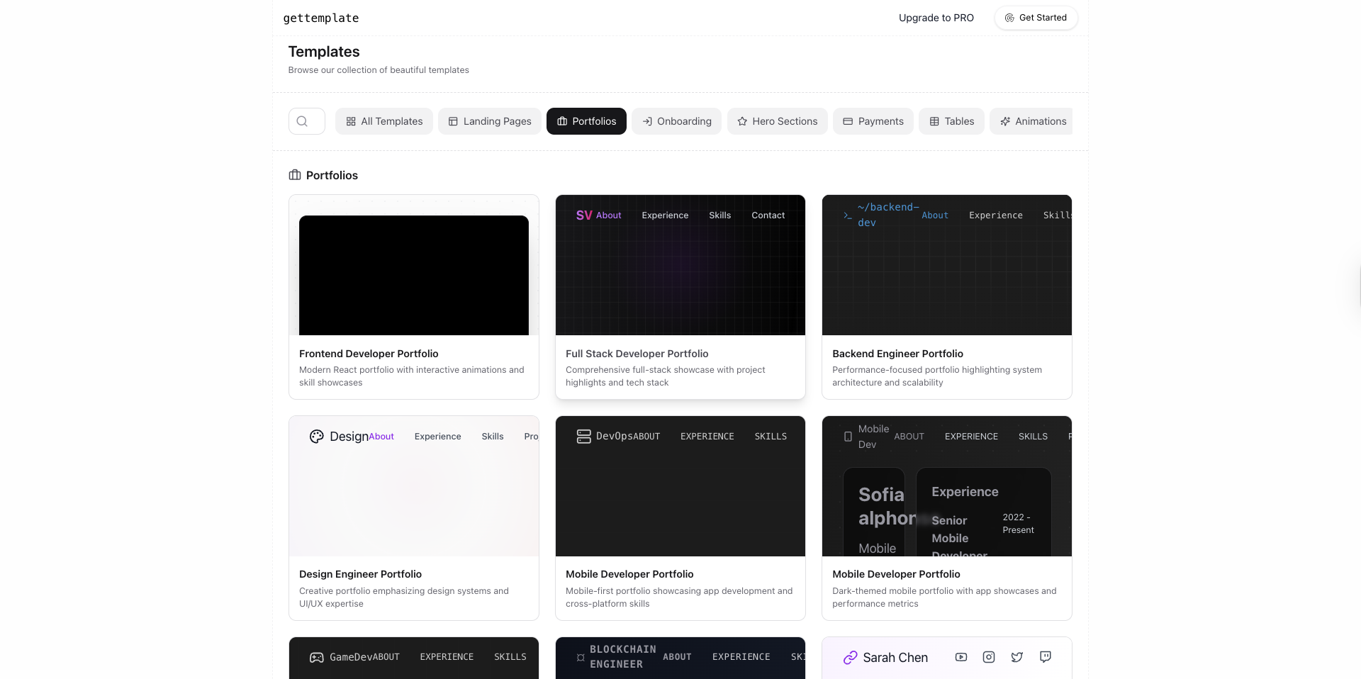 gettemplate - React & Next.js 템플릿, 웹 사이트 구축에 대한 영감 미디어 2